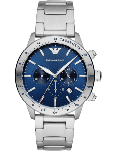 Montre Emporio Armani Mario AR11306 Chronographe cadran bleu avec dateur
