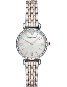 Montre Femme Emporio Armani AR11290 - Cadran Nacre, Boîtier Acier & Maille Milanaise Rose Gold