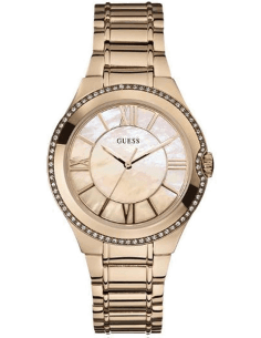 Montre Femme Guess U15503L1 - Cadran Nacre et Bracelet Acier Or Rose