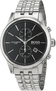 Montre Homme Hugo Boss Jet 1513383, Boîtier Acier Argenté et Cadran Noir