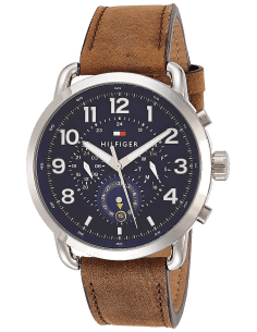 Montre Homme Tommy Hilfiger Briggs 1791424 - Cadran Bleu, Bracelet Cuir Marron