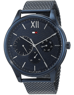 Montre Homme Tommy Hilfiger 1791421 - Cadran et Bracelet Maille Milanaise Bleu Acier