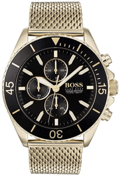 Montre Hugo Boss 1513703 Cadran Noir et Bracelet Maille Milanaise