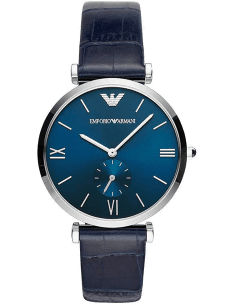 Montre Homme Emporio Armani AR11300 - Cadran Bleu, Bracelet Cuir Marine