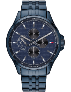 Montre Homme Tommy Hilfiger Shawn 1791618 Cadran Bleu Acier Bracelet Acier Brun