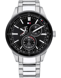 Montre Homme Tommy Hilfiger Austin 1791639 - Cadran Bleu Multifonction, Bracelet Acier Brun