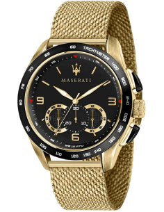Montre Maserati Traguardo R8873612010 bracelet en maille milanaise or