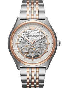 Montre Homme Emporio Armani AR60002 Automatique Squelette Argent et Or Rose