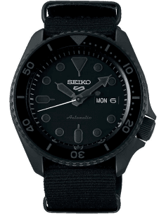 Montre Homme Seiko 5 Sports SRPD79K1 Automatique Noir Mat Bracelet Nylon