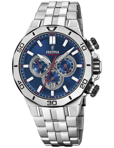 Montre Homme Festina F20448/3 Chronographe Acier Noir et Bleu