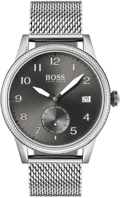 Montre Hugo Boss Homme 1513673 Acier Maille Milanaise Cadran Noir