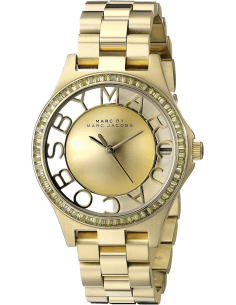 Montre Femme Marc Jacobs Henry Skeleton MBM3338 Cadran Doré Acier