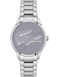 Montre Lacoste LadyCroc 2001174 pour Femme, Cadran Gris et Bracelet Acier Inoxydable Argent