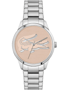 Montre Lacoste LadyCroc 2001173 pour Femme - Cadran Rose et Bracelet Acier Inoxydable Argent