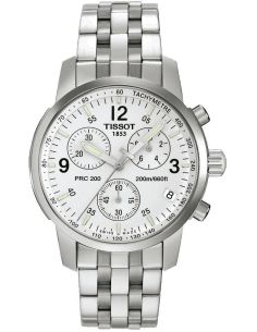 Montre Homme Tissot PRC 200 T17158632 Chronographe Acier, Cadran Noir
