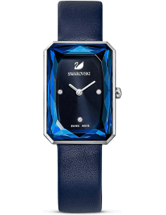 Montre Femme Swarovski 5547713 Uptown Cadran Rectangulaire Bleu Bracelet Cuir