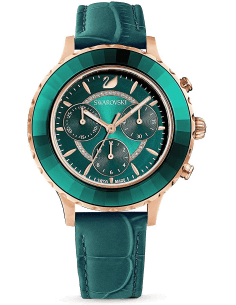 Montre Swarovski 5452498 Octea Lux Chrono Vert Émeraude et Cuir