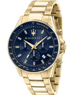 Montre Homme Maserati Sfida R8873640008 acier doré cadran bleu nuit