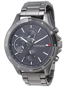 Montre Homme Tommy Hilfiger Bank 1791719 Cadran Bleu Multifonction Bracelet Acier