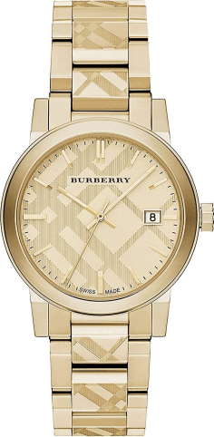 Montre Femme Burberry BU9038 Acier Doré Cadran Motif Check