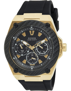 Montre Homme Guess Legacy Chronographe Silicone Noir W1049G5
