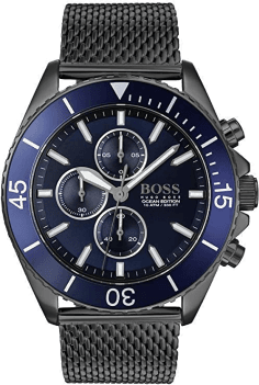 Montre Homme Hugo Boss 1513702 Edition Ocean - Cadran et maille milanaise noirs