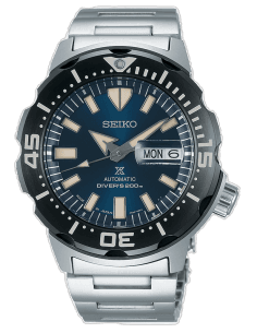 Seiko Prospex Monster SRPD25K1 - Montre automatique homme en acier brossé, cadran bleu