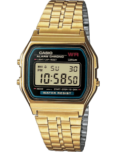 Montre Homme Casio Vintage A159WGEA-1EF Digitale Dorée à Cadran Noir