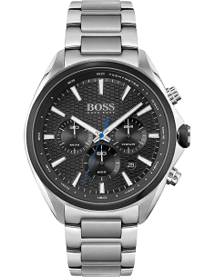 Montre Homme Hugo Boss Distinct Chrono 1513857 Chronographe Acier Argent Cadran Noir