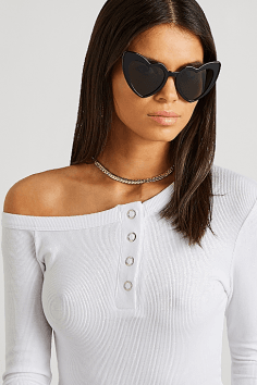 Lunettes de soleil Saint Laurent New Wave Loulou SL 181 forme coeur en acétate