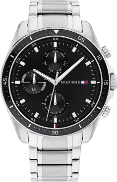 Montre Homme Tommy Hilfiger 1791835 Parker Acier Argent Cadran Noir