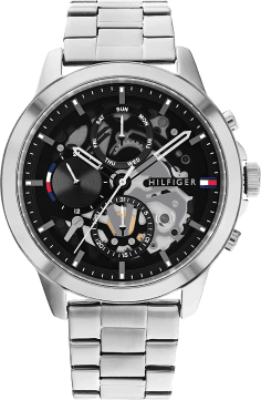 Montre Homme Tommy Hilfiger Henry 1710477 cadran noir squelette