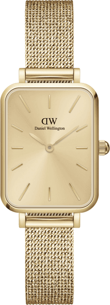 Montre Femme Daniel Wellington DW00100485 Quadro Rectangulaire Or Rose Maille Acier