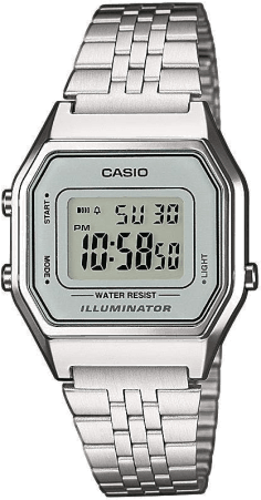 Montre Casio Vintage LA680WEA-7EF digitale grise unisexe en acier