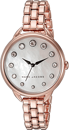 Montre Femme Marc Jacobs MJ3511 en Acier Or Rose avec Cadran Nacre et Index Cristaux
