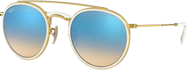 Lunettes de soleil Ray-Ban Round Double Bridge RB3647N 001/4O Verres miroir dégradés