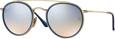 Lunettes de soleil Ray-Ban Round Double Bridge RB3647N 001/9U OR Verres dégradés miroir