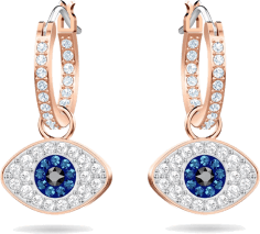 Boucles d'oreilles Swarovski 5425857 Symbolica Oeil porte bonheur en métal plaqué or rose