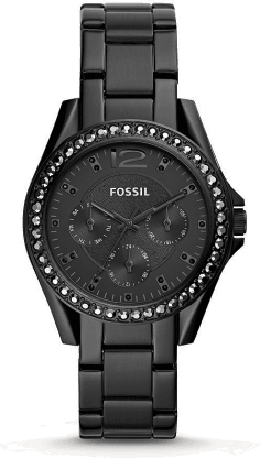 Montre Femme Fossil Riley ES4519 en Acier Inoxydable Noir IP