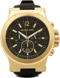 Montre Homme Michael Kors MK8445 Dylan Chronographe Cadran Noir Bracelet Caoutchouc