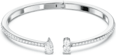 Bracelet Jonc Manchette Swarovski Attract Blanc Rhodié