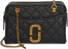 Sac Porté Épaule Marc Jacobs The Status en cuir matelassé noir avec trombone