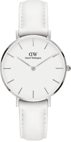 Montre Femme Daniel Wellington Classic Petite Bondi 32mm DW00100190 Cadran Blanc Bracelet Cuir Blanc