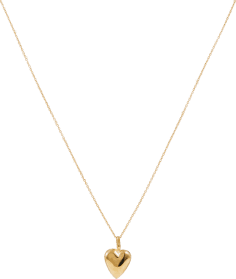 Collier Saint Laurent en métal doré a chaine avec pendentif coeur