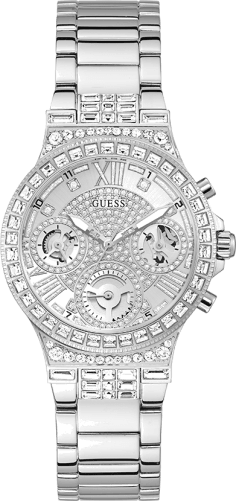 Montre Femme Guess Moonlight GW0320L1 bracelet argent en acier boitier orné de strass