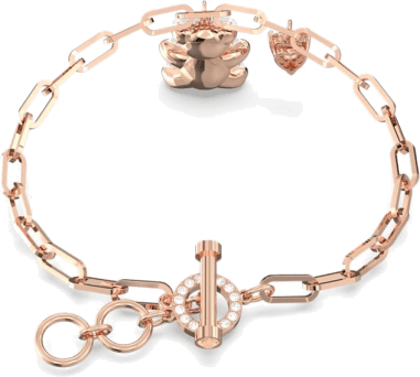Bracelet Swarovski Teddy ours en métal plaqué or rose