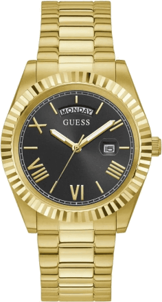 Montre Homme Guess Connoisseur GW0265G3 - Boîtier et bracelet acier doré, cadran noir