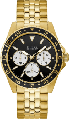 Montre Homme Guess W1107G4 Acier Doré Cadran Noir Multifonction