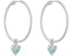 Boucles d'oreilles créoles APM MONACO en argent motif coeur