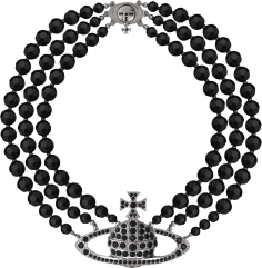 Collier Choker Vivienne Westwood VW951L056-D22 noir laiton pour femme